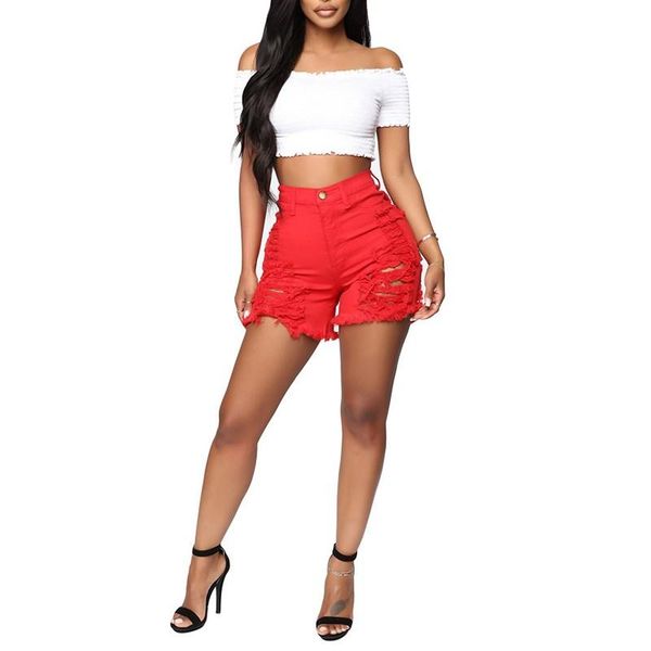 women's shorts fashion women red ripped female high waist bodycon hole zipper denim, White;black
women's shorts fashion women red ripped female high waist bodycon hole zipper denim, White;black