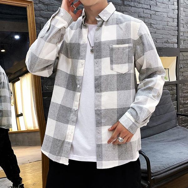 men's casual shirts #2450 plaid blousers for man plus size loose cotton men summer long sleeve single breasted shirt male vintage, White;black
men's casual shirts #2450 plaid blousers for man plus size loose cotton men summer long sleeve single breasted shirt male vintage, White;black
