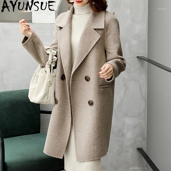 double side wool coat autumn winter jacket women clothes 2021 alpaca woolen female korean long coats chaqueta mujer women's & blends, Black
double side wool coat autumn winter jacket women clothes 2021 alpaca woolen female korean long coats chaqueta mujer women's & blends, Black