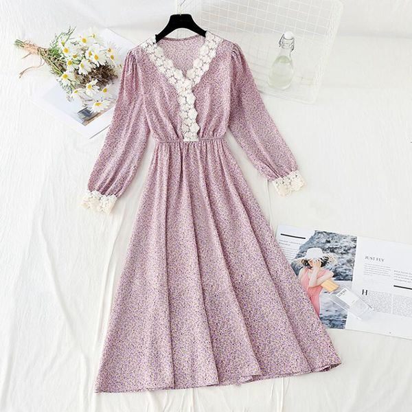 dresses 2021 fashion women's french vintage women elegant lace v neck long-sleeved chiffon floral es mid-calf vestidos, Black;gray
dresses 2021 fashion women's french vintage women elegant lace v neck long-sleeved chiffon floral es mid-calf vestidos, Black;gray