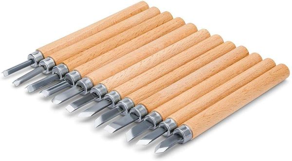 12pcs wood carving tools - carbon steel, razor sharp, non slip handle, with a protector cover for arts, crafts, soap, craft
12pcs wood carving tools - carbon steel, razor sharp, non slip handle, with a protector cover for arts, crafts, soap, craft