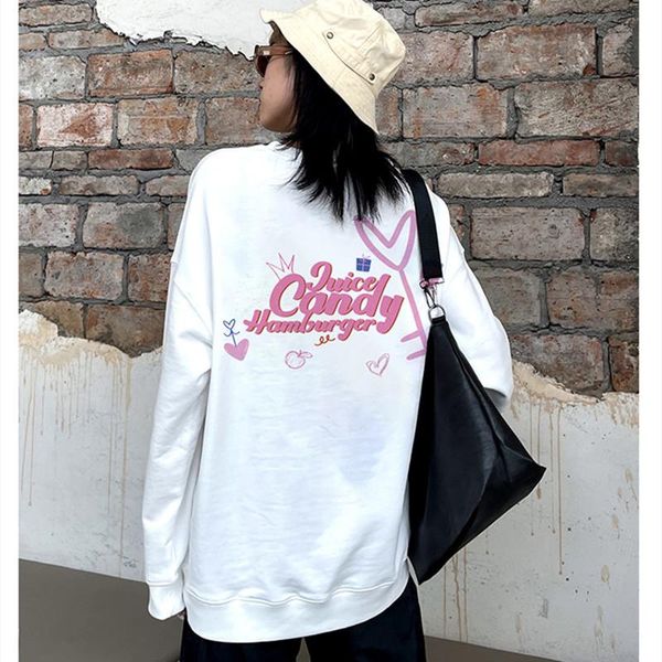 women's t-shirt age reducing personalized letter sweater autumn and winter versatile loose bf lazy wind round neck looks thin, White
women's t-shirt age reducing personalized letter sweater autumn and winter versatile loose bf lazy wind round neck looks thin, White