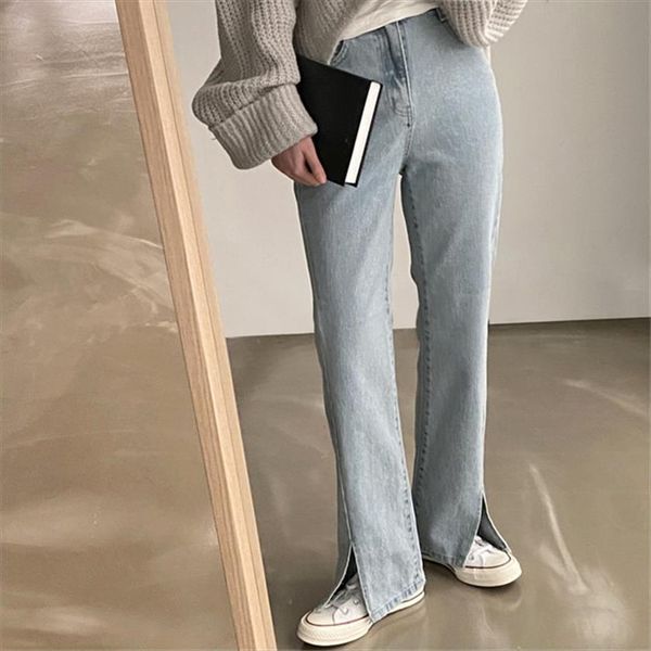 chic slim high waist women jean loose split summer all match streetwear plus size casual long trousers, Blue
chic slim high waist women jean loose split summer all match streetwear plus size casual long trousers, Blue