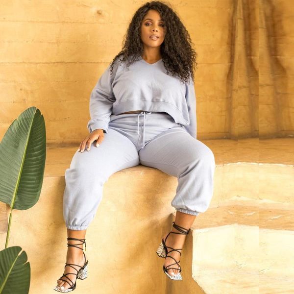women's two piece pants 2021 autumn fashion solid color large size casual suit high street figure flattering sports set gray -, White
women's two piece pants 2021 autumn fashion solid color large size casual suit high street figure flattering sports set gray -, White