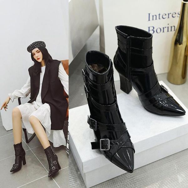 boots ankle bootswinterwomen pointed toe leather zipper 2021 fashion shoes ladies high heels short plush footwear, Black
boots ankle bootswinterwomen pointed toe leather zipper 2021 fashion shoes ladies high heels short plush footwear, Black
