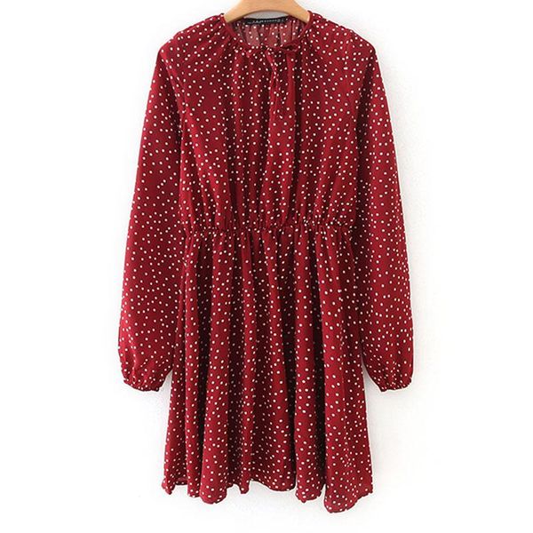 casual dresses vintage dot print mini dress women bow tie o-neck long sleeve fashion vestidos mujer, Black;gray
casual dresses vintage dot print mini dress women bow tie o-neck long sleeve fashion vestidos mujer, Black;gray