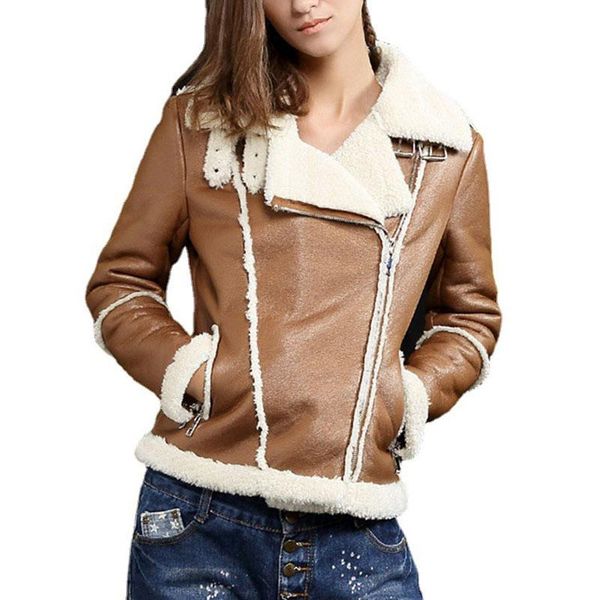 women's leather & faux winter coats women thick warm biker jackets vintage zipper suede fleece lamb wool plus size casual outerwear fem, Black
women's leather & faux winter coats women thick warm biker jackets vintage zipper suede fleece lamb wool plus size casual outerwear fem, Black