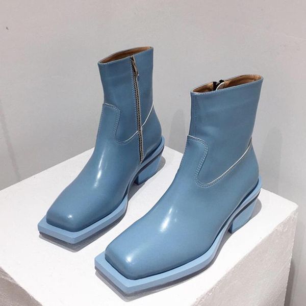 boots 2021 winter luxury women blue low heels leatehr combat short square toe chunky high ankle shoes, Black
boots 2021 winter luxury women blue low heels leatehr combat short square toe chunky high ankle shoes, Black