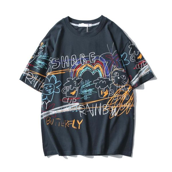 men's t-shirts 2021 tide brand hip-hop graffiti short-sleeved t-shirt summer retro loose round neck half-sleeved, White;black
men's t-shirts 2021 tide brand hip-hop graffiti short-sleeved t-shirt summer retro loose round neck half-sleeved, White;black