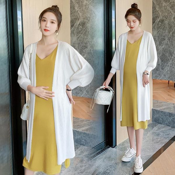 maternity dresses 2787# autumn korean fashion knitted dress suits long cardigan + vest set clothes for pregnant women pregnancy, White
maternity dresses 2787# autumn korean fashion knitted dress suits long cardigan + vest set clothes for pregnant women pregnancy, White