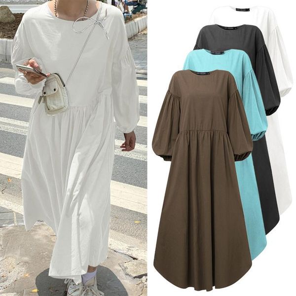 women long maxi dress 2021 ladies vintage puff sleeve vestidos autumn loose sundress casual solid robe femme oversize 5xl dresses, Black;gray
women long maxi dress 2021 ladies vintage puff sleeve vestidos autumn loose sundress casual solid robe femme oversize 5xl dresses, Black;gray