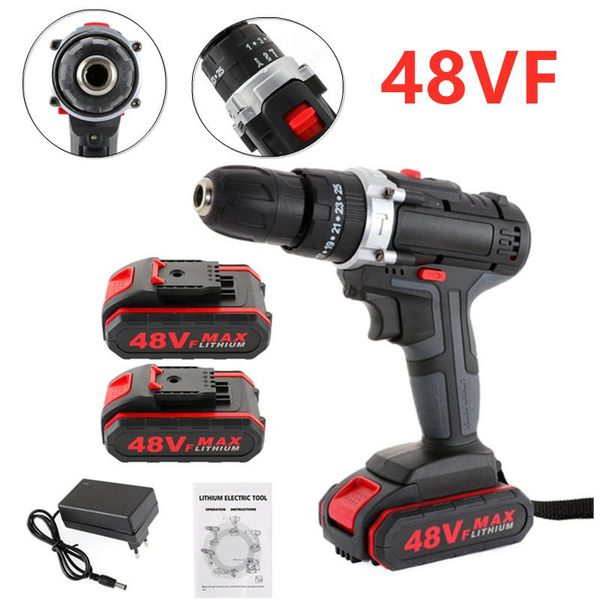 professiona electric drills 48vf drill screwdrivers cordless rechargeable household screwdriver lithium battery
professiona electric drills 48vf drill screwdrivers cordless rechargeable household screwdriver lithium battery