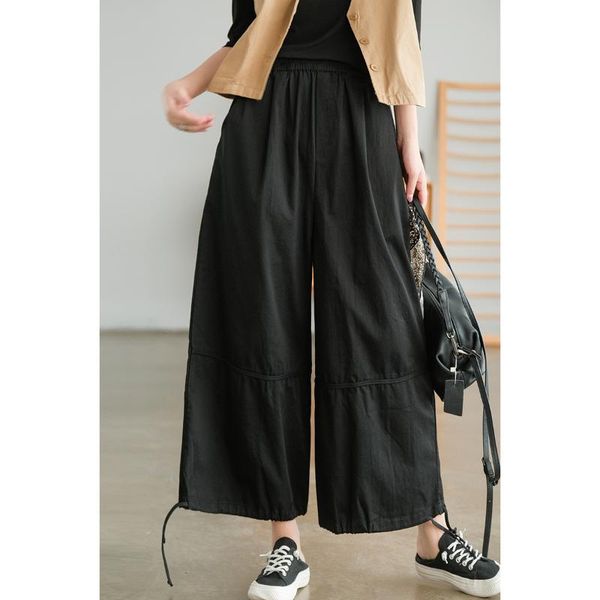 women's pants & capris 21 women autumn spring solid color loose elastic waist shiring female full-length wide leg trousers wild, Black;white
women's pants & capris 21 women autumn spring solid color loose elastic waist shiring female full-length wide leg trousers wild, Black;white