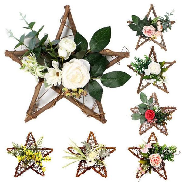 decorative flowers & wreaths artificial five-pointed star flower indoor outdoor garland simulation rose easter bouquet mother's day gif