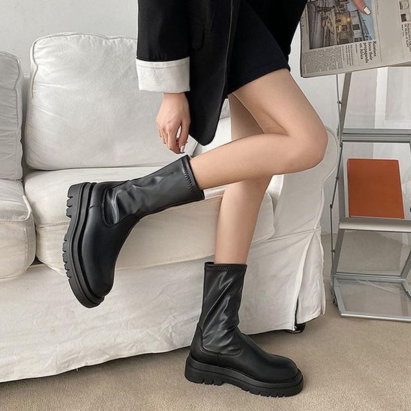 boots women soft mid calf boot pu leather slip on female ankle comfor fashion ladies shoe non footwear 2021, Black
boots women soft mid calf boot pu leather slip on female ankle comfor fashion ladies shoe non footwear 2021, Black