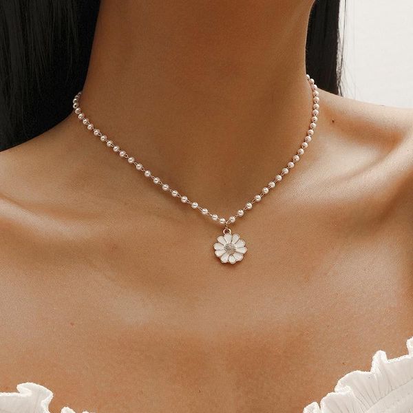 pendant necklaces korean fashion pearl daisy flower choker necklace for women girls neck chain bohemian clavicle boho collar, Silver
pendant necklaces korean fashion pearl daisy flower choker necklace for women girls neck chain bohemian clavicle boho collar, Silver