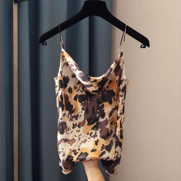 leopard print silk like womens cami spaghetti strap loose size heaps collar camis halter vest female undershirt summer, White
leopard print silk like womens cami spaghetti strap loose size heaps collar camis halter vest female undershirt summer, White