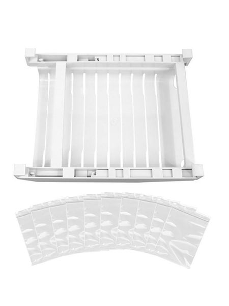 hooks & rails fridge organizer set storage rack with slide track bags adjustable stretchable refrigerator pull-out drawers
hooks & rails fridge organizer set storage rack with slide track bags adjustable stretchable refrigerator pull-out drawers