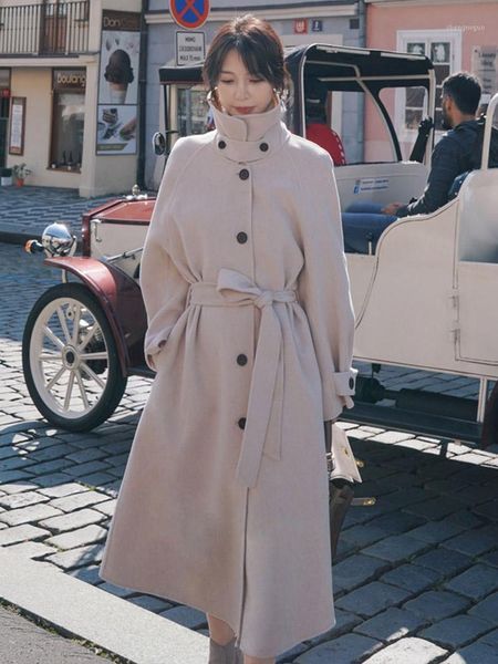 over knee woolen coat for women single breasted beige elegant korean long sleeve ladies wool jacker outwear femme women's & blends, Black
over knee woolen coat for women single breasted beige elegant korean long sleeve ladies wool jacker outwear femme women's & blends, Black