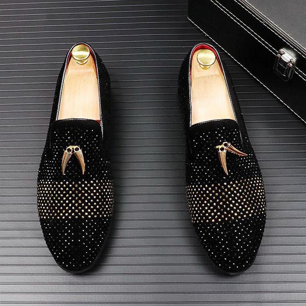 dress shoes luxury designer men pointed rhinestone tassels flats male wedding oxford formal sapato social masculino, Black
dress shoes luxury designer men pointed rhinestone tassels flats male wedding oxford formal sapato social masculino, Black
