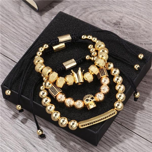 charm bracelets 3pcs/set luxury gold beads royal king crown dice cz ball men bracelet mens fashion & bangles for jewelry, Golden;silver
charm bracelets 3pcs/set luxury gold beads royal king crown dice cz ball men bracelet mens fashion & bangles for jewelry, Golden;silver