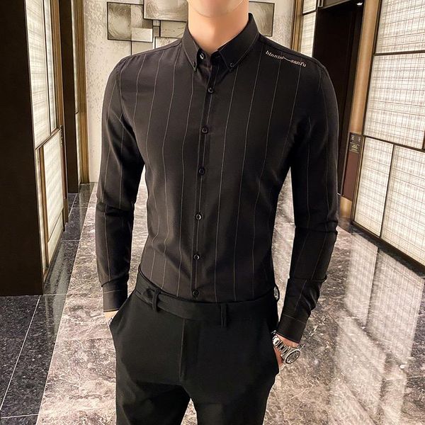 long sleeve striped shirts, garments, office wear, leisure, embroidery, formal, business, fashion, 2021 men's casual shirts, White;black
long sleeve striped shirts, garments, office wear, leisure, embroidery, formal, business, fashion, 2021 men's casual shirts, White;black