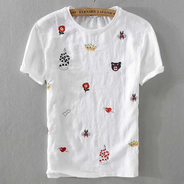 women's t-shirt vero dos homens algodo e linho causal curto-manga comprida t-shirt branca solta em torno do pescoo bordado moda camisa, White
women's t-shirt vero dos homens algodo e linho causal curto-manga comprida t-shirt branca solta em torno do pescoo bordado moda camisa, White