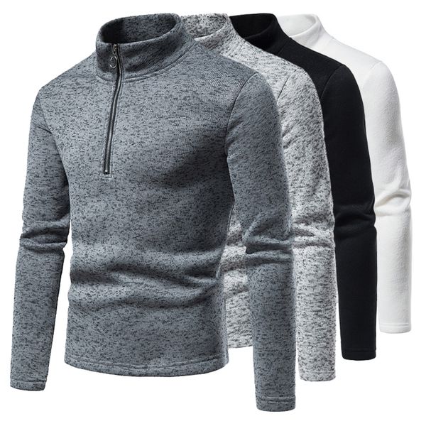 long sved pullover, men's high neck, custom dign and zipper, solid color, new in 2022, White;black
long sved pullover, men's high neck, custom dign and zipper, solid color, new in 2022, White;black
