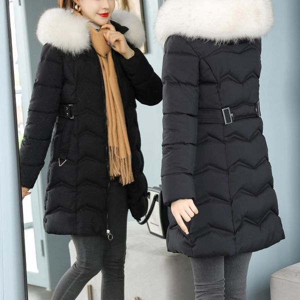 women's wool & blends women warm winter coat thicken cotton jacket quilted with artificial fur-grass trimmed hooded long in stock fashi, Black
women's wool & blends women warm winter coat thicken cotton jacket quilted with artificial fur-grass trimmed hooded long in stock fashi, Black