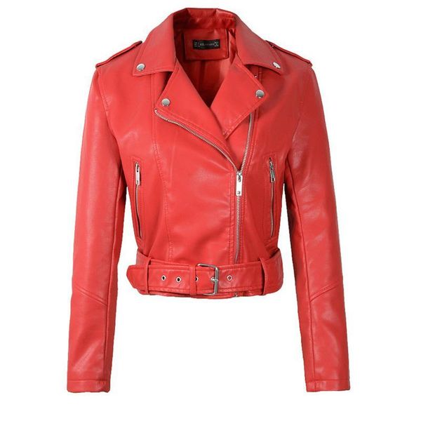 women's leather & faux women soft short jacket rivet epaulet zipper pu motorcycle basic jackets female red black outerwear with belt
women's leather & faux women soft short jacket rivet epaulet zipper pu motorcycle basic jackets female red black outerwear with belt