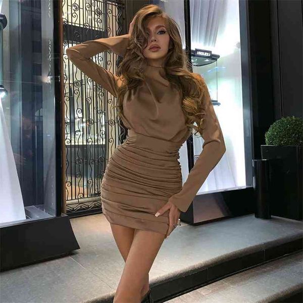 long sleeve ruched pure mini dress autumn winter women streetwear party outfits clubwear 210409, Black;gray
long sleeve ruched pure mini dress autumn winter women streetwear party outfits clubwear 210409, Black;gray