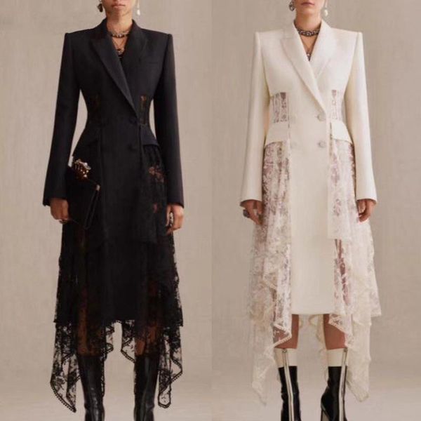women's suits & blazers women blazer long sleeve double breasted solid irregular lace spliced hollow out, White;black
women's suits & blazers women blazer long sleeve double breasted solid irregular lace spliced hollow out, White;black
