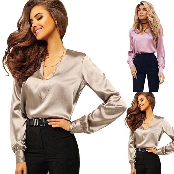 women's blouses & shirts women silk blouse long sleeve pink gray womens and plus size s-2xl work wear ol blusas mujer de moda, White
women's blouses & shirts women silk blouse long sleeve pink gray womens and plus size s-2xl work wear ol blusas mujer de moda, White