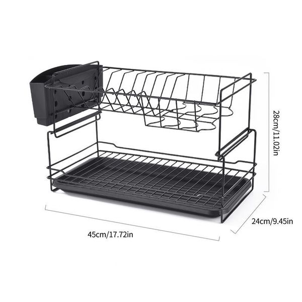 hooks & rails 2-tier berdiri rak double-layer iron drain rack bumbu botol es hollow stainless steel kitchen supplies dish storage shelf
hooks & rails 2-tier berdiri rak double-layer iron drain rack bumbu botol es hollow stainless steel kitchen supplies dish storage shelf