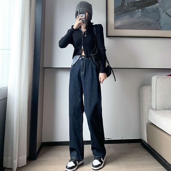 tube loose high waist spring and autumn large fat mm wide leg ground dragging design pants, Blue
tube loose high waist spring and autumn large fat mm wide leg ground dragging design pants, Blue