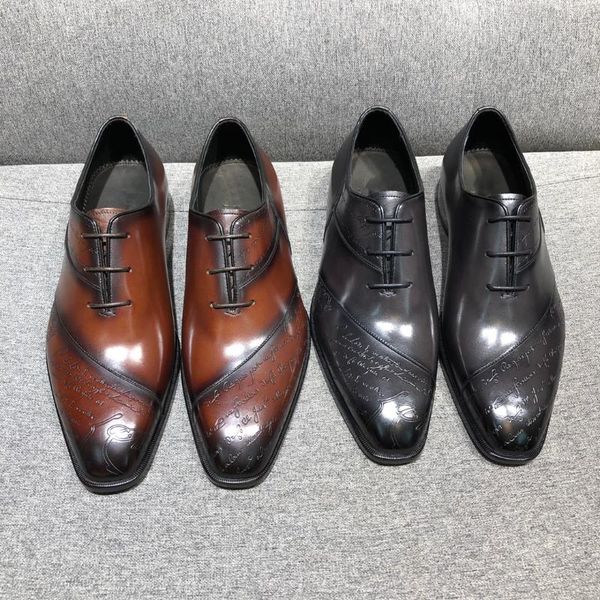 dress shoes designer brand hand painted mens retro genuine leather business office formal oxford lace up men party, Black
dress shoes designer brand hand painted mens retro genuine leather business office formal oxford lace up men party, Black