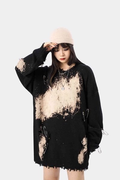 women's fashion brand tie dye, street, hip hop, lazy sweater, autumn and winter, new trend, White;black
women's fashion brand tie dye, street, hip hop, lazy sweater, autumn and winter, new trend, White;black