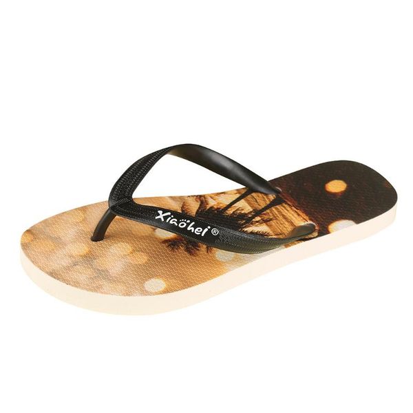 fashion couple slippers non-slip printed clip toe flip flops flat beach women's slipper ladies shoes, Black
fashion couple slippers non-slip printed clip toe flip flops flat beach women's slipper ladies shoes, Black