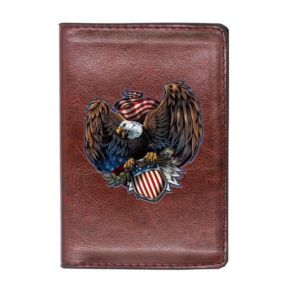 card holders personality american eagle passport cover classic leather men women id travel holder wallet, Brown;gray
card holders personality american eagle passport cover classic leather men women id travel holder wallet, Brown;gray