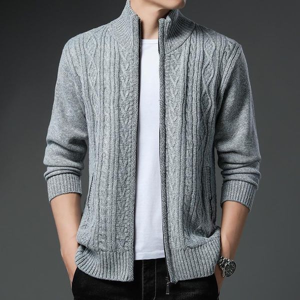 men's sweaters autumn/winter knitted cardigan sweater fleece extra warm coat solid color casual jacket inclined pocket, White;black
men's sweaters autumn/winter knitted cardigan sweater fleece extra warm coat solid color casual jacket inclined pocket, White;black