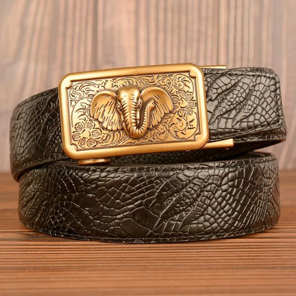 belts men's belt automatic buckle genuine leather layer cowhide youth men luxury crocordile pattern, Black;brown
belts men's belt automatic buckle genuine leather layer cowhide youth men luxury crocordile pattern, Black;brown