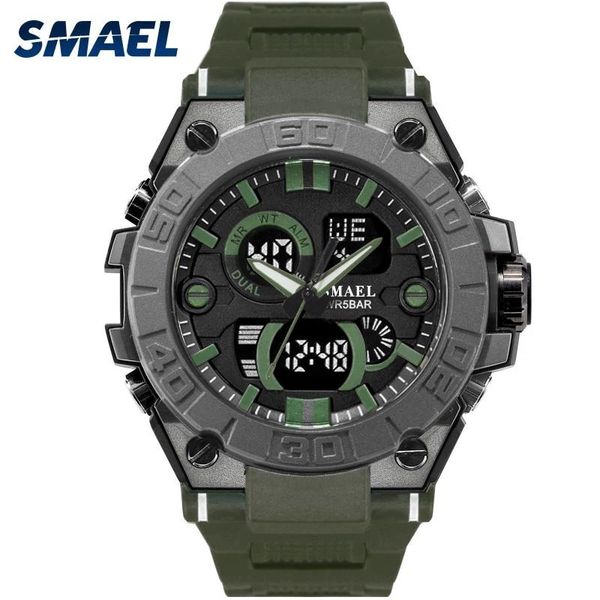 wristwatches smael sports quartz movement men's watch led luminous large dial design digital hands dual display satch timer, Slivery;brown
wristwatches smael sports quartz movement men's watch led luminous large dial design digital hands dual display satch timer, Slivery;brown