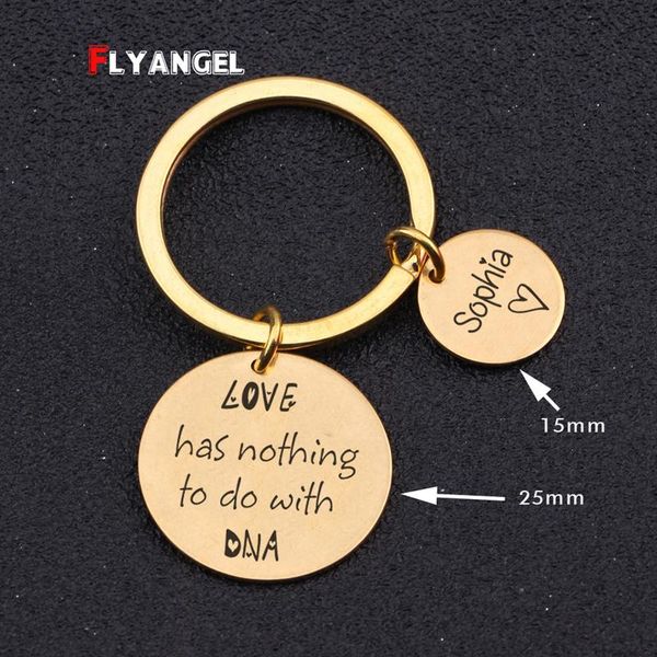 keychains customized name engraved lettering"love has nothing to do with dna"trend stainless steel key holders delitace ring, Silver
keychains customized name engraved lettering"love has nothing to do with dna"trend stainless steel key holders delitace ring, Silver