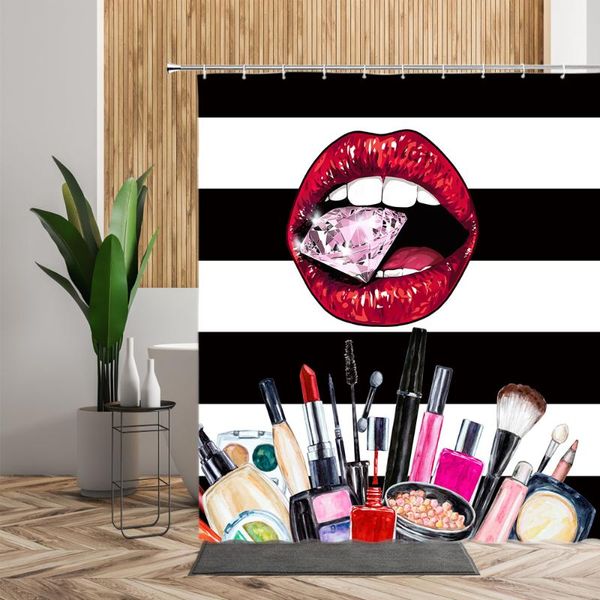 shower curtains black white striped curtain red lip creative printed bathroom bath decor girl valentine backdrop fabric set
shower curtains black white striped curtain red lip creative printed bathroom bath decor girl valentine backdrop fabric set
