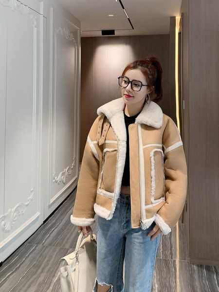 women's fur & faux real wool coat female jacket autumn winter coats and jackets women2021 clothing roupas femeninas zjt980, Black
women's fur & faux real wool coat female jacket autumn winter coats and jackets women2021 clothing roupas femeninas zjt980, Black