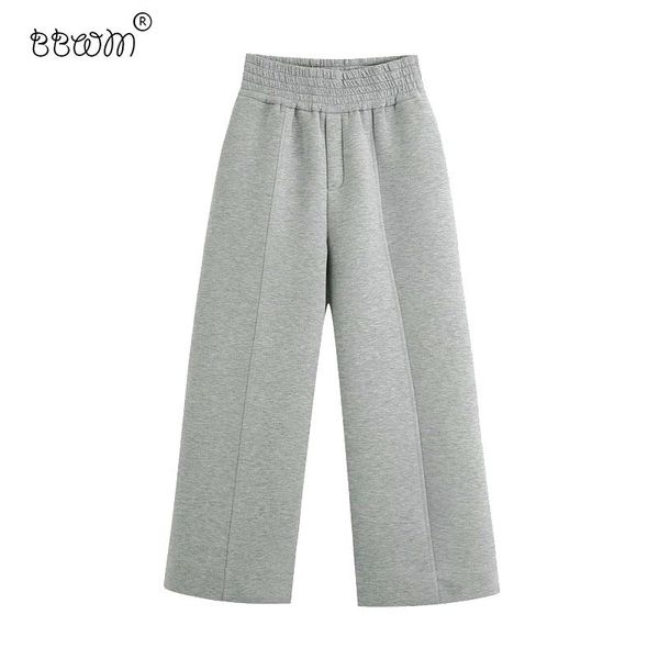 women 2021 chic fashion gray flannel wide leg pants vintage female high elastic waist loose ankle trousers women's & capris, Black;white
women 2021 chic fashion gray flannel wide leg pants vintage female high elastic waist loose ankle trousers women's & capris, Black;white