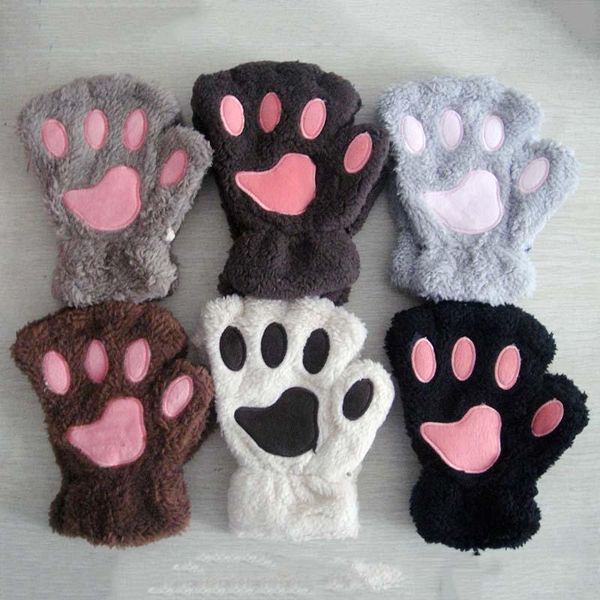 five fingers gloves cute women cat claw plush mittens warm short fingerless fluffy bear costume half finger soft, Blue;gray
five fingers gloves cute women cat claw plush mittens warm short fingerless fluffy bear costume half finger soft, Blue;gray