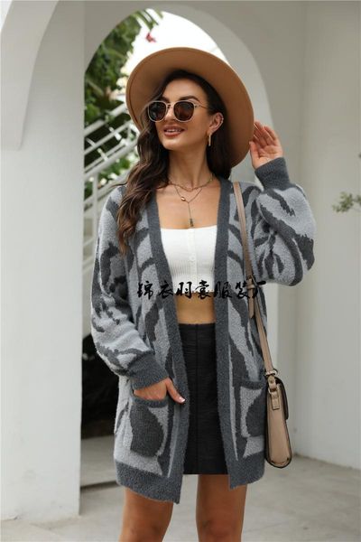 women's knits & tees women sweaters 2021 autumn and winter sweater leopard cardigan coat fashion streetwear knit, White
women's knits & tees women sweaters 2021 autumn and winter sweater leopard cardigan coat fashion streetwear knit, White