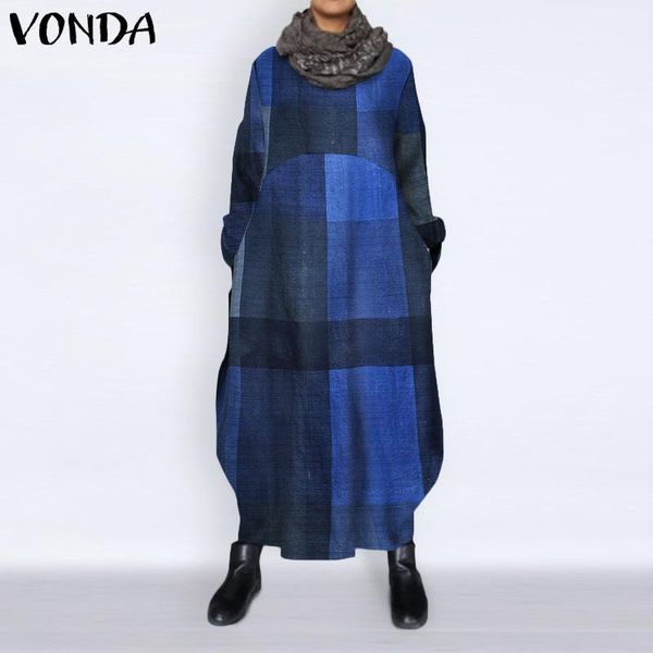 women's blouses & shirts vintage baggy dresses kaftan print dress spring sundress 2021 vonda plaid long sleeve maxi vestidos femal, White
women's blouses & shirts vintage baggy dresses kaftan print dress spring sundress 2021 vonda plaid long sleeve maxi vestidos femal, White