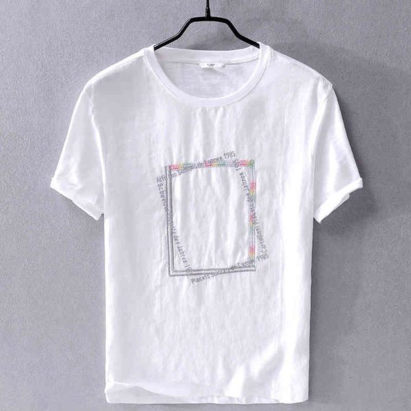 men's t-shirts cotton and linen stitching short-sleeved t-shirt men fashion embroidery t shirt mens casual round neck tshirt male chemi, White;black
men's t-shirts cotton and linen stitching short-sleeved t-shirt men fashion embroidery t shirt mens casual round neck tshirt male chemi, White;black